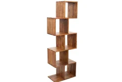 Massives Cube Regal MAKASSAR 150cm braun Sheesham stone finish einzigartige Maserung