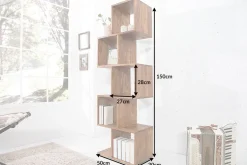 Massives Cube Regal MAKASSAR 150cm braun Sheesham stone finish einzigartige Maserung