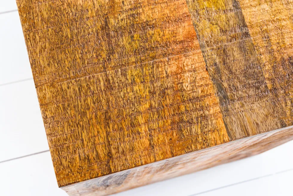 Massives 2er Set Beistelltisch CURACAO 45cm natur Mangoholz Würfel handmade Couchtisch