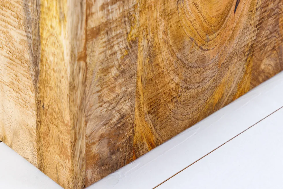 Massives 2er Set Beistelltisch CURACAO 45cm natur Mangoholz Würfel handmade Couchtisch