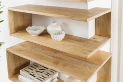 Massives 3er Set Wandregale SURREAL 65cm natur Außenecke Mangoholz