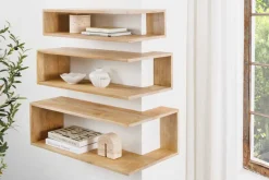 Massives 3er Set Wandregale SURREAL 65cm natur Außenecke Mangoholz