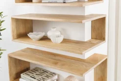 Massives 3er Set Wandregale SURREAL 65cm natur Außenecke Mangoholz