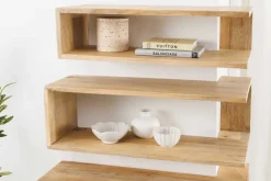 Massives 3er Set Wandregale SURREAL 65cm natur Außenecke Mangoholz