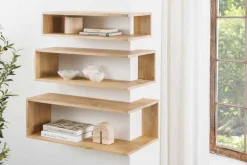 Massives 3er Set Wandregale SURREAL 65cm natur Außenecke Mangoholz
