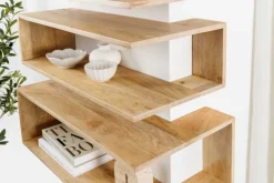 Massives 3er Set Wandregale SURREAL 65cm natur Außenecke Mangoholz