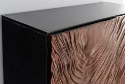Massives Highboard FLUID 110cm walnuss-braun Akazienholz aufwendiges 3D-Design