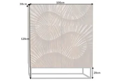Massives Highboard SCORPION 120cm braun Mangoholz aufwendige 3D Schnitzereien