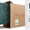 Massives Highboard SCORPION 120cm türkis Mangoholz mit 3D Schnitzereien gold Metall