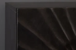Massives Highboard SCORPION 120cm schwarz Mangoholz aufwendige 3D Schnitzereien