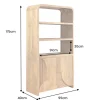 Massives Regal ART DECO 175cm cream finish beige Mangoholz abgerundet mit 3D-Front