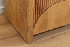 Massives Regal ART DECO 175cm cream finish beige Mangoholz abgerundet mit 3D-Front