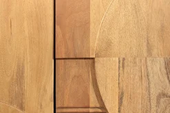 Massives Regal ART DECO 175cm cream finish beige Mangoholz abgerundet mit 3D-Front