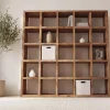 Massives Regal IRON CRAFT 200cm natur Mangoholz Bücherregal 25 Fächer