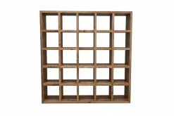 Massives Regal IRON CRAFT 200cm natur Mangoholz Bücherregal 25 Fächer