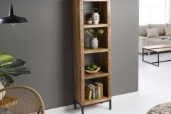 Massives Regal IRON CRAFT 176cm Mangoholz Bücherregal vier Fächer Industrial Design