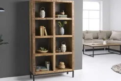 Massives Regal IRON CRAFT 176cm Mangoholz Bücherregal acht Fächer Industrial Design