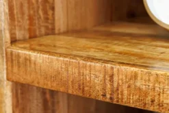 Massives Regal IRON CRAFT 160cm natur Mangoholz Bücherregal sechzehn Fächer