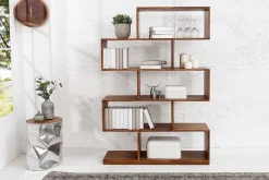 Massives Regal MAKASSAR XL 150cm braun Sheesham stone finish Bücherregal