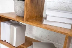 Massives Regal MAKASSAR XL 150cm braun Mangoholz honey finish Bücherregal
