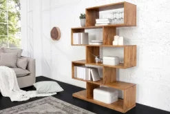 Massives Regal MAKASSAR XL 150cm braun Mangoholz honey finish Bücherregal