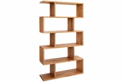 Massives Regal Snake 180cm natur Akazienholz Bücherregal mit fünf Böden