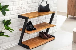 Massives Schuhregal MAMMUT 75cm braun honey finish Akazienholz Regal