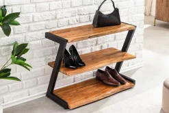 Massives Schuhregal MAMMUT 75cm braun honey finish Akazienholz Regal