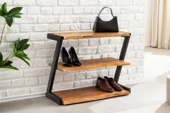 Massives Schuhregal MAMMUT 75cm braun honey finish Akazienholz Regal