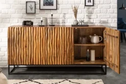 Massives Sideboard AMAZONAS 160cm Mangoholz natürliches Front Design