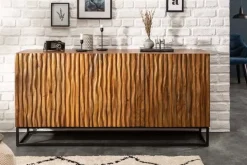 Massives Sideboard AMAZONAS 160cm Mangoholz natürliches Front Design