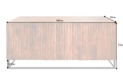 Massives Sideboard AMAZONAS 160cm Mangoholz natürliches Front Design