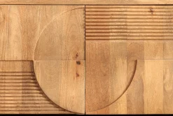 Massives Sideboard ART DECO 170cm cream finish beige Mangoholz abgerundet