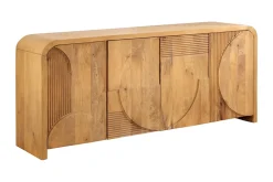 Massives Sideboard ART DECO 170cm cream finish beige Mangoholz abgerundet