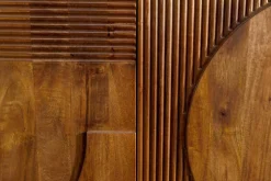 Massives Sideboard ART DECO 170cm braun smoke Mangoholz 3D-Front