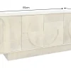 Massives Sideboard ART DECO 170cm weiß gekälkt Mangoholz 3D-Front handmade