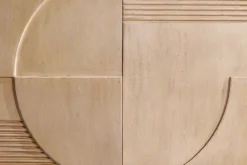 Massives Sideboard ART DECO 170cm weiß gekälkt Mangoholz 3D-Front handmade