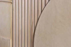 Massives Sideboard ART DECO 170cm weiß gekälkt Mangoholz 3D-Front handmade