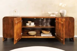 Massives Sideboard BRASIL 175cm braun Mangoholz sechs Fächer