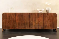 Massives Sideboard BRASIL 175cm braun Mangoholz sechs Fächer
