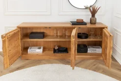 Massives Sideboard DESERT 160cm sand beige Akazienholz 3D-Front