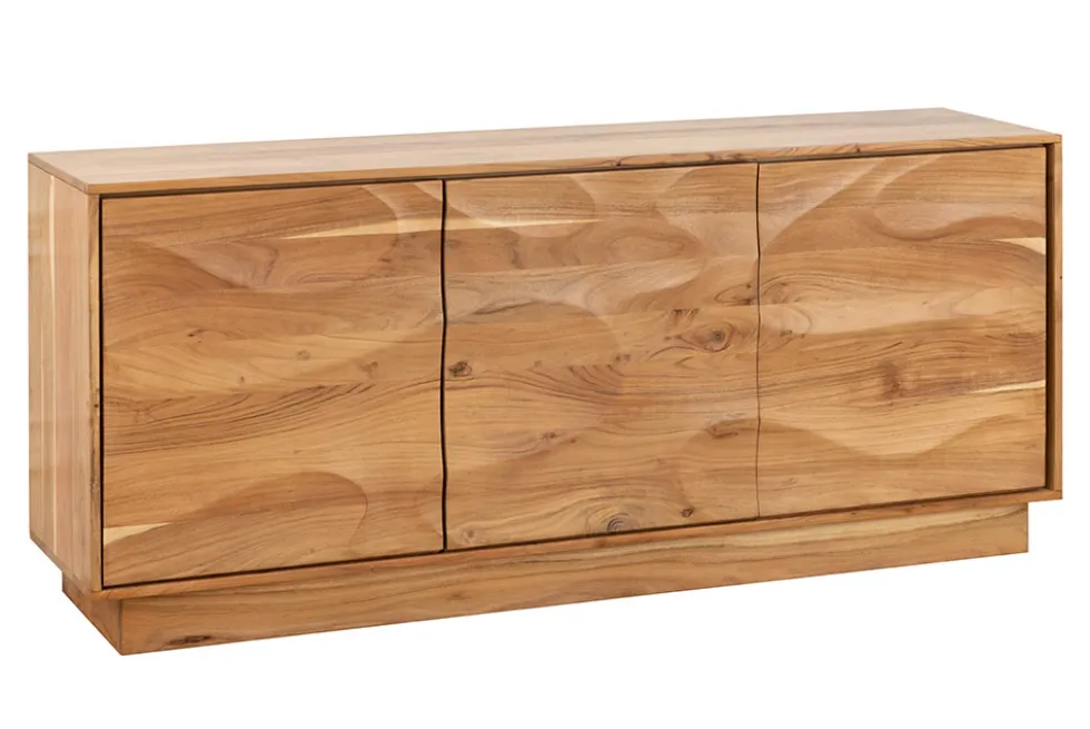 Massives Sideboard DESERT 160cm sand beige Akazienholz 3D-Front