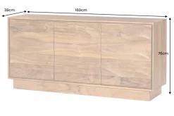 Massives Sideboard DESERT 160cm sand beige Akazienholz 3D-Front