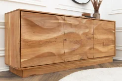 Massives Sideboard DESERT 160cm sand beige Akazienholz 3D-Front
