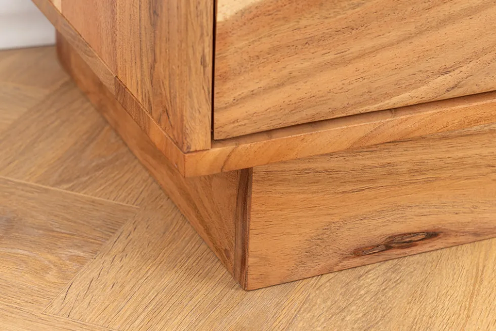 Massives Sideboard DESERT 160cm sand beige Akazienholz 3D-Front