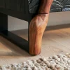 Massives Sideboard FOREST 160cm schwarz braun Mangoholz sechs Fächer 3D-Front