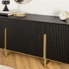 Massives Sideboard GATSBY 160cm schwarz gold Mangoholz Retro handmade