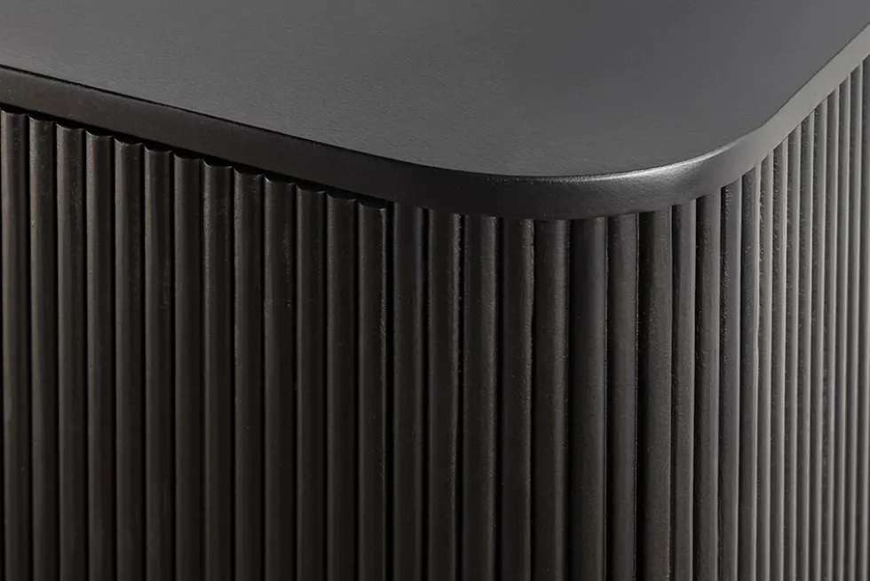 Massives Sideboard GATSBY 160cm schwarz gold Mangoholz Retro handmade