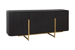 Massives Sideboard GATSBY 160cm schwarz gold Mangoholz Retro handmade
