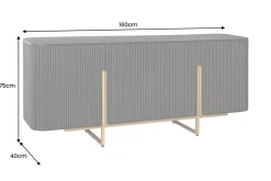 Massives Sideboard GATSBY 160cm schwarz gold Mangoholz Retro handmade